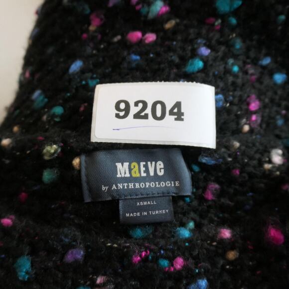 Maeve Anthropologie Sweater Womens XS Black Confetti Chunky Bell Sleeve Oversize - Picture 13 of 13